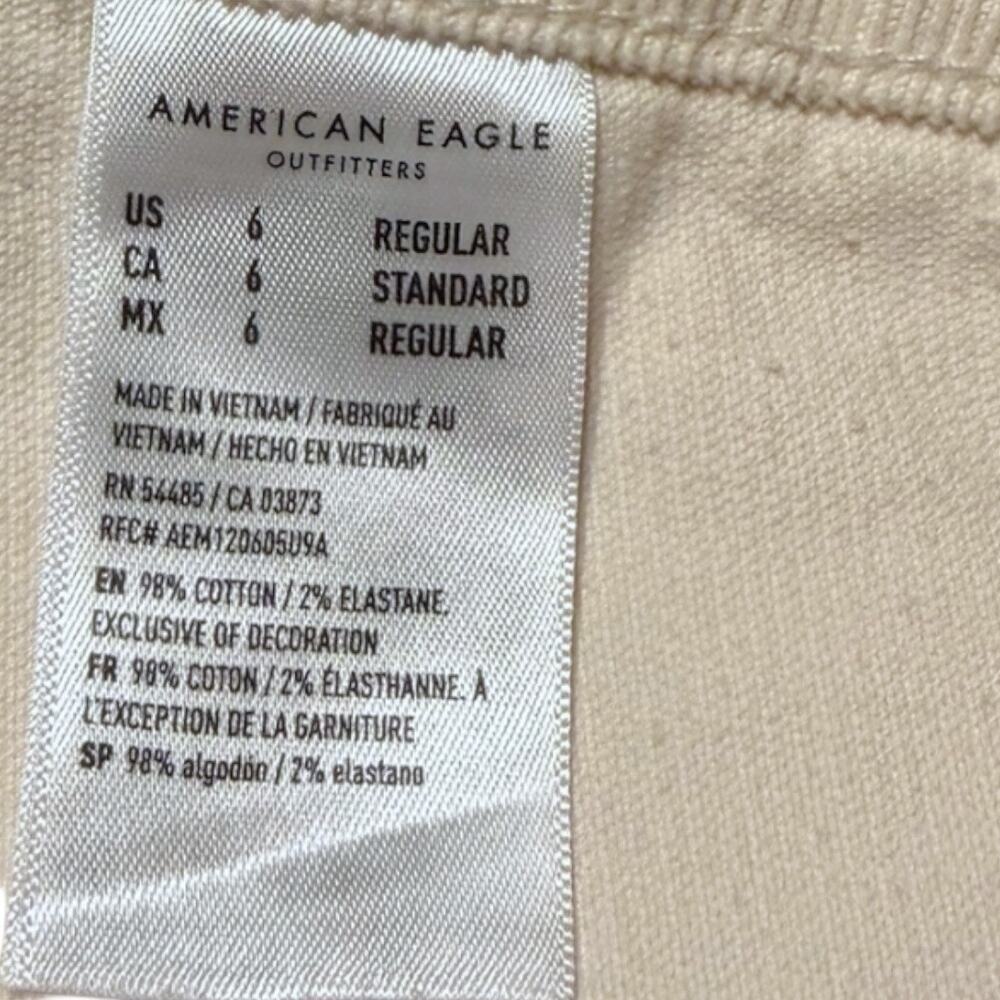 American Eagle Festival Flare Stretch Corduroy Pant Women's 6 Cream Spring NEW - Picture 7 of 9